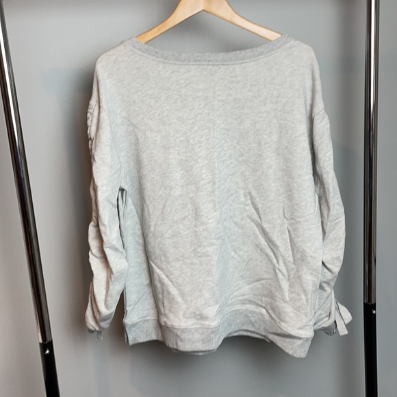 Sanctuary Gray Ruched Sleeve Sweatshirt - Picture 4 of 4